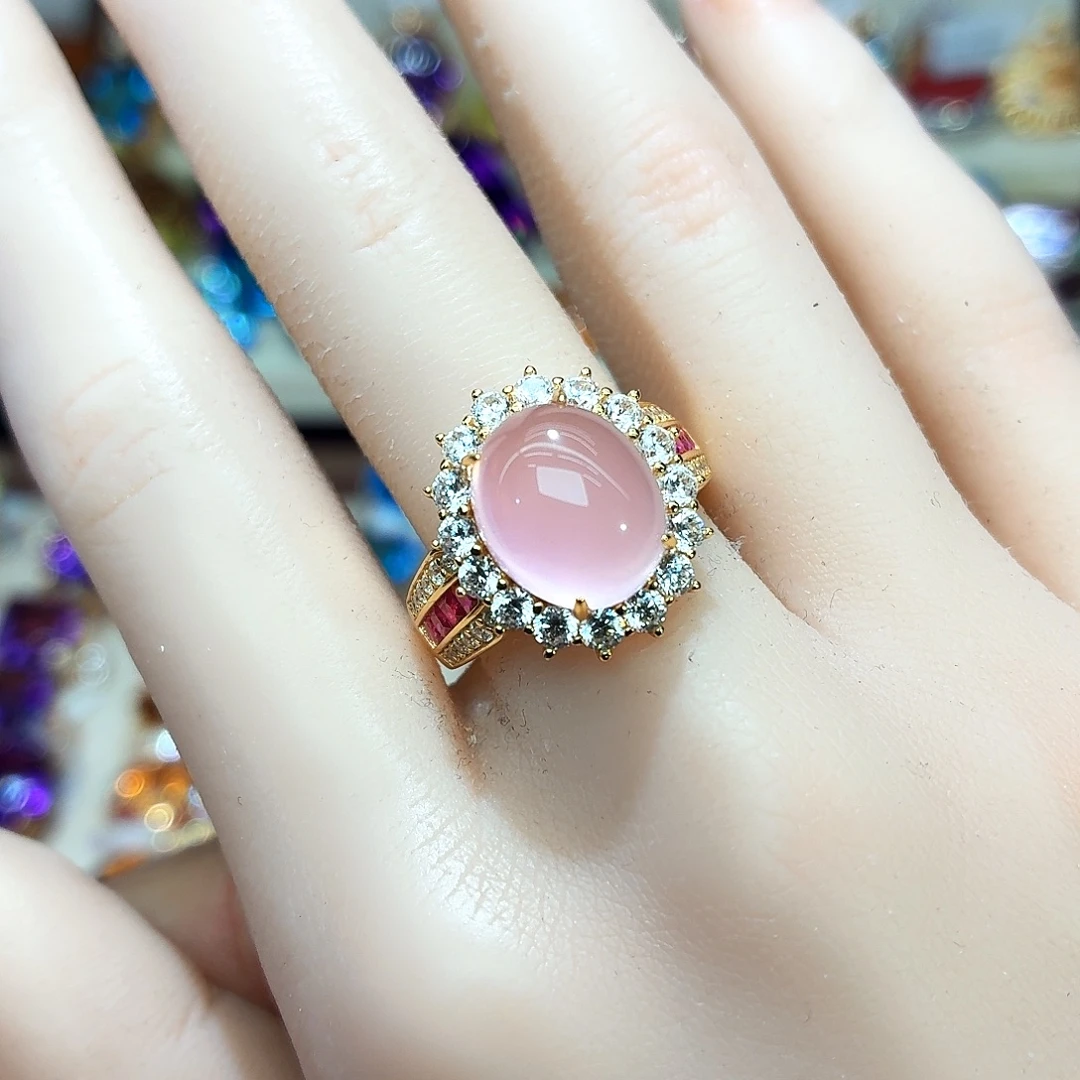 戒指银S925镶嵌水晶