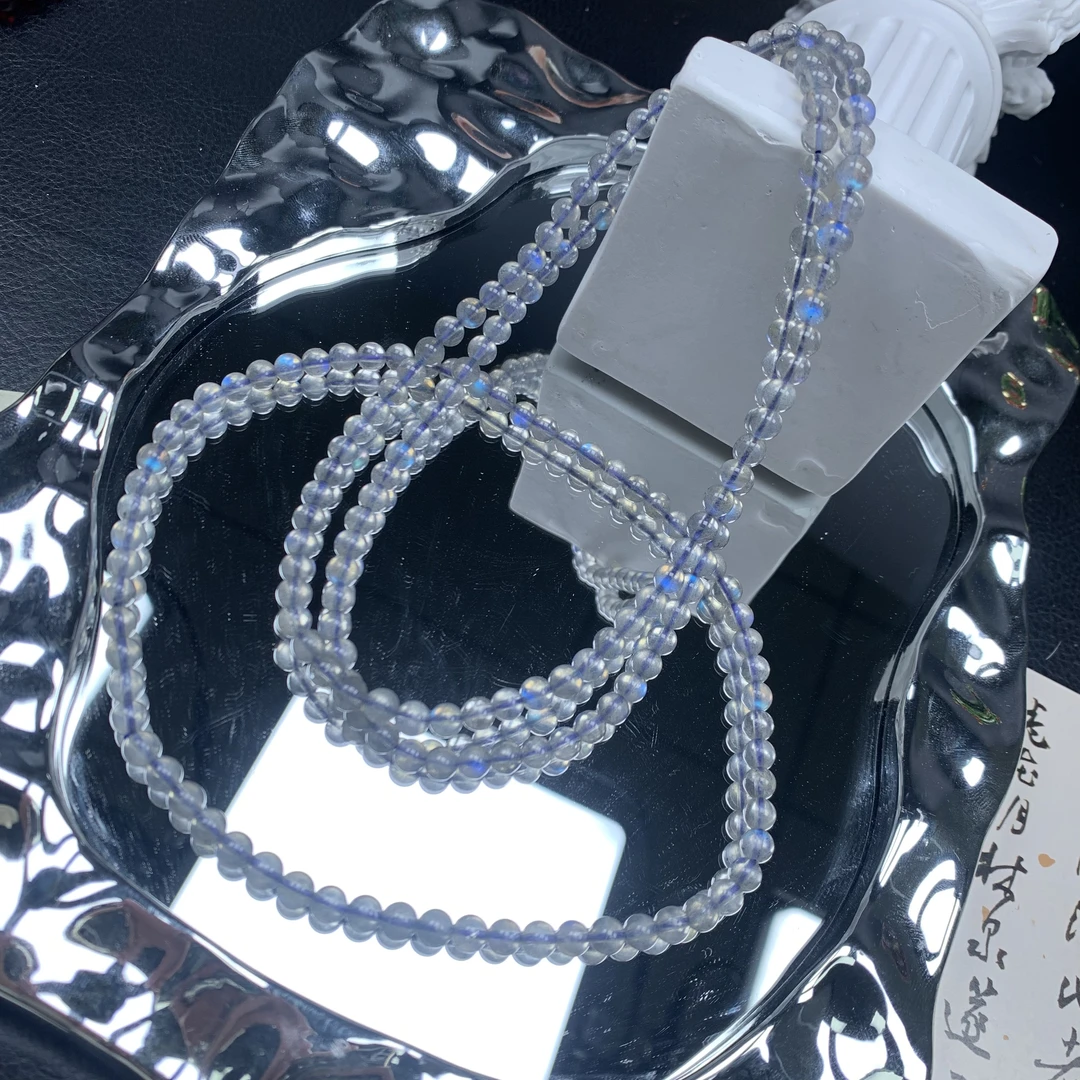 《老猪严选》YGS002天然无优化月光石手串双圈约5mm多样性发其一