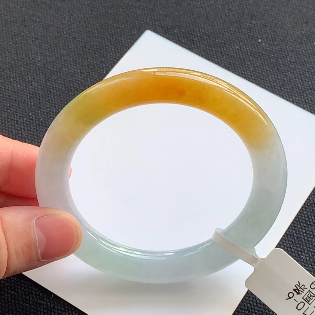 翡翠未镶嵌手镯25号51圆