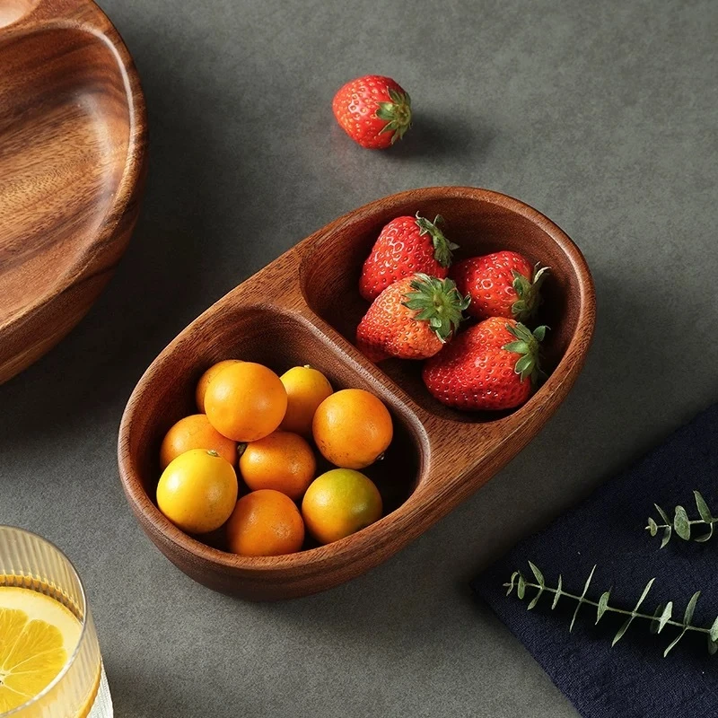 南美实木双格碗20*12*4cm HTCJW-04