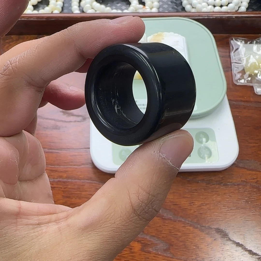 手串白玉菩提墨玉扳指