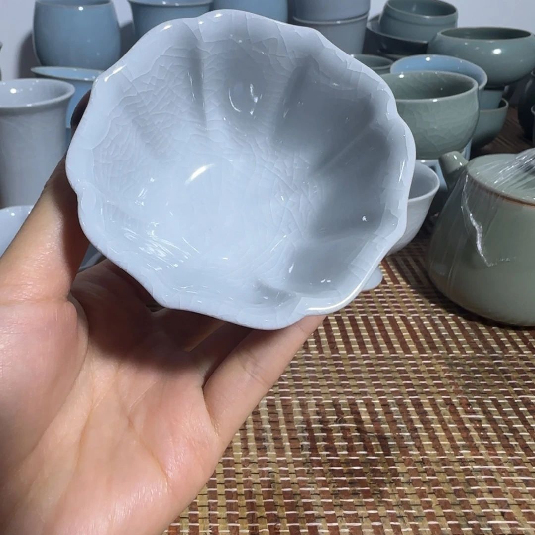 原矿月白宝象杯瑕