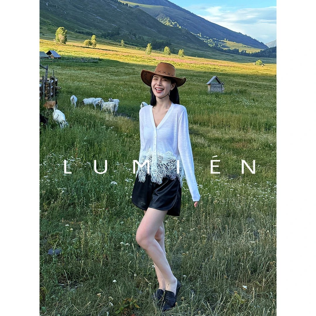 【LUMIEN 新品】“意式雅韵”柔软蕾丝羊毛开衫LX5FSS154
