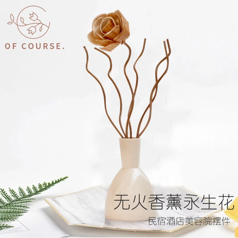 无火香薰永生花 ：干山茶花套装 民宿酒店美容院摆件