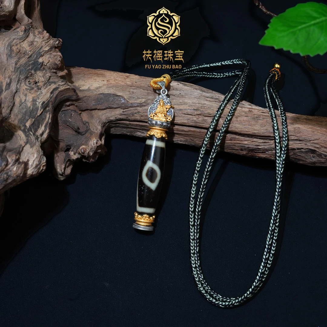 扶摇甄选|银镶凤二y玛瑙竖款吊坠2111