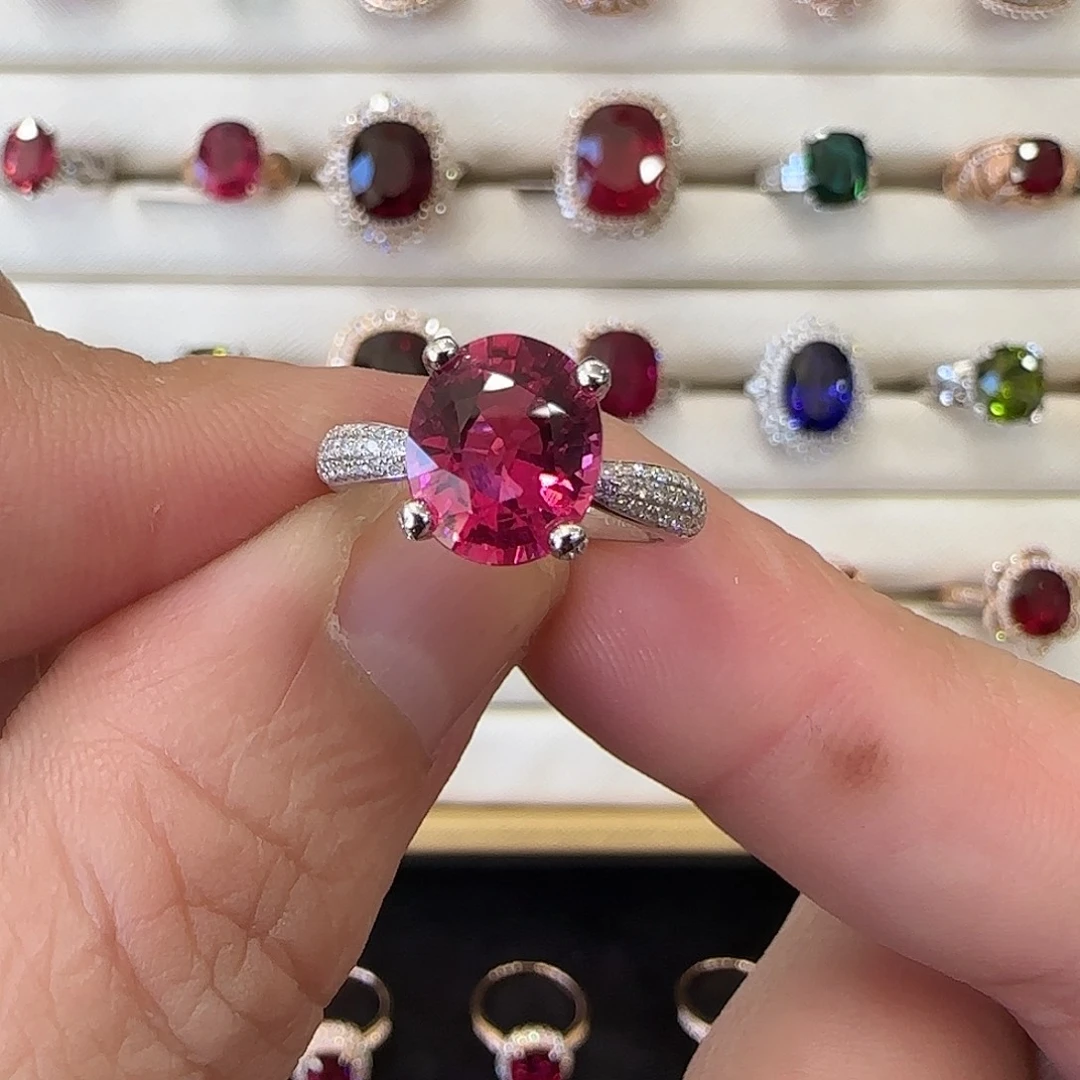 碧玺戒指18K金镶嵌3.6ct