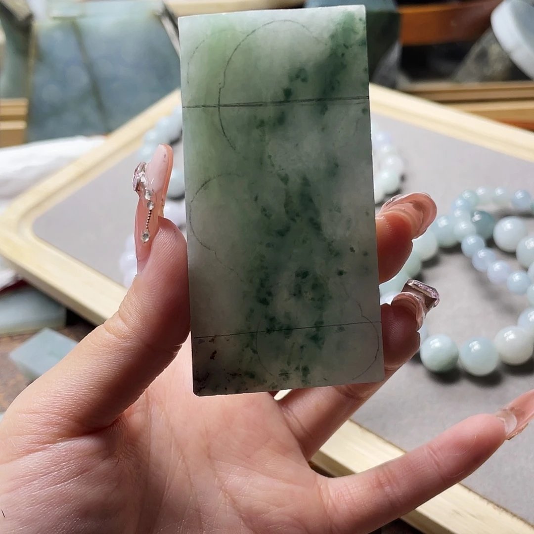 定制翡翠未镶嵌相**缘定制仿古牌一个
