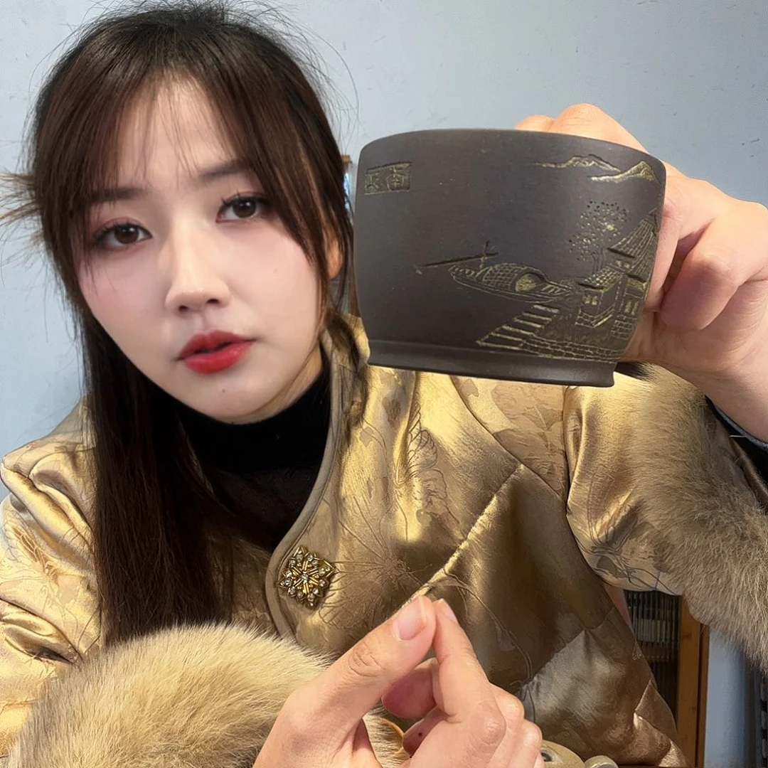 摆件陶云*手工主人杯小