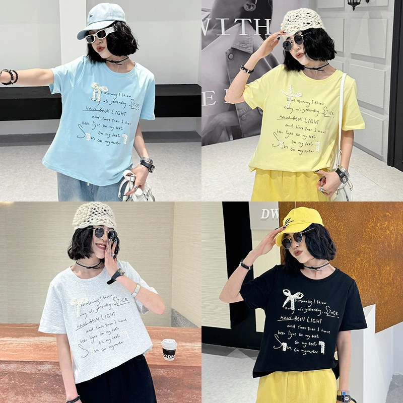 大码女装120斤到220斤高端短袖T恤上衣女胖mm显瘦遮肉百搭遮肚子