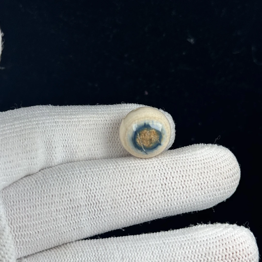 G2946天然猛犸 蓝眼睛圆珠15mm一物一图 假一罚十