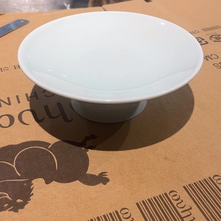 7寸影青高脚果盘陶瓷