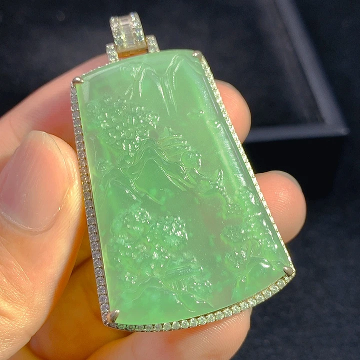 翡翠银S925镶嵌颈饰