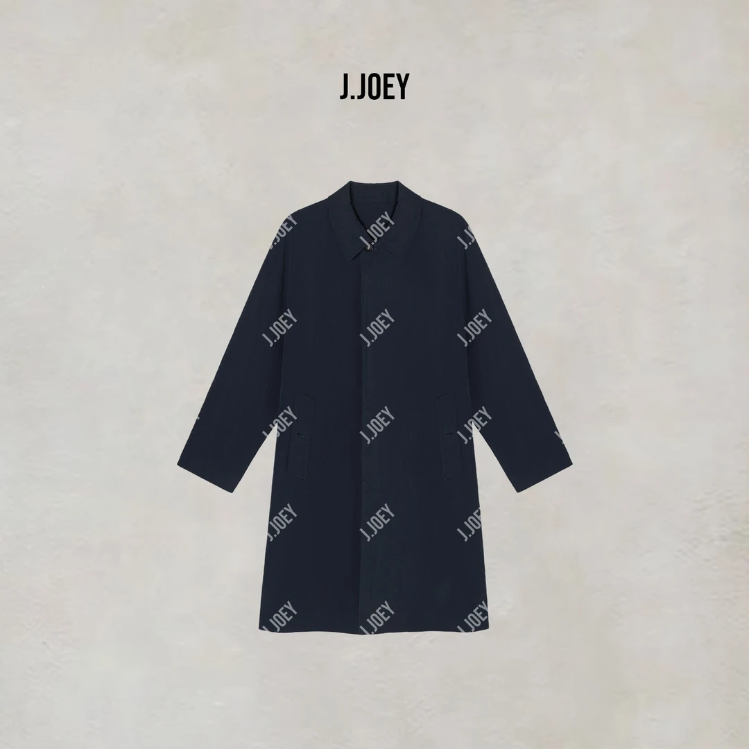 J.JOEY 中长款极简风宽松百搭春秋款水洗风衣外套 0643
