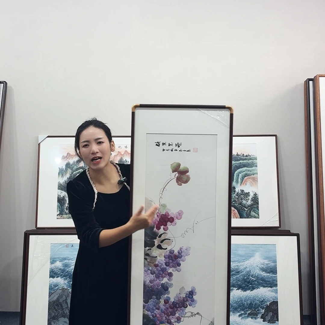 国画手绘作品160-45尺寸