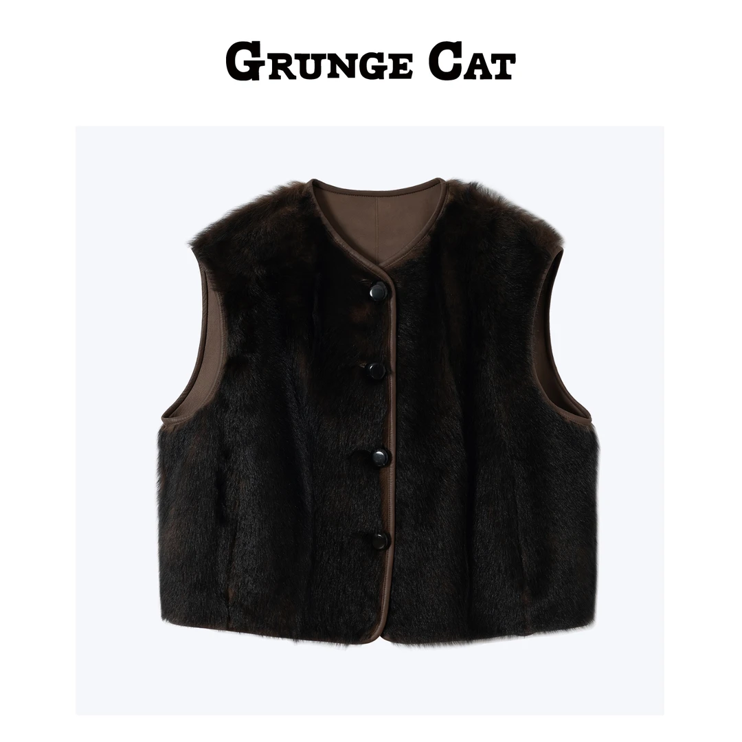 Grunge Cat女士秋冬香榭丽小胎羊两面穿