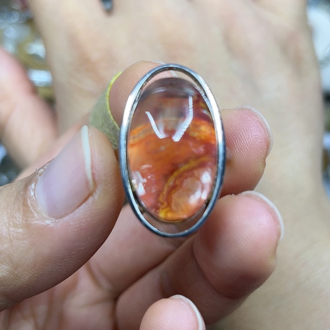 【闪购商品】银S925镶嵌珠宝半成品水晶戒指