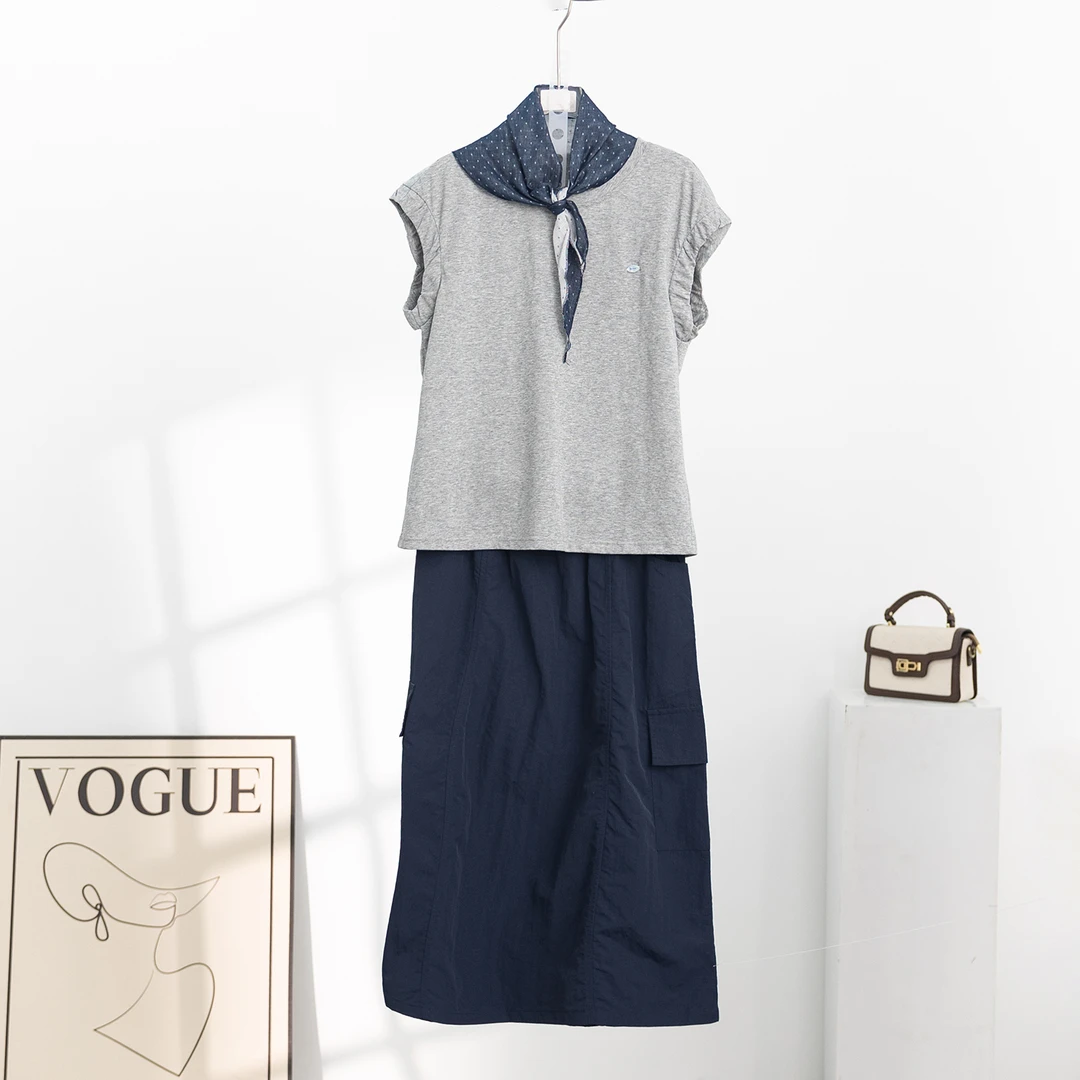 无印心匠D87823-1 韩系飞飞袖短袖T恤女夏季宽松显瘦百搭K918