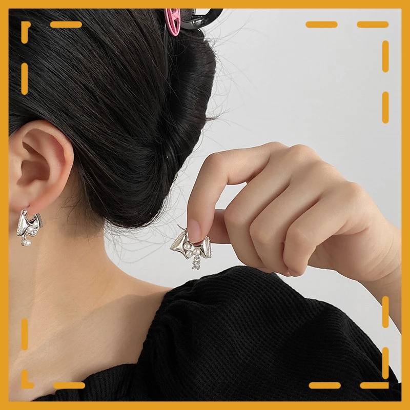 铜合金锆石耳饰 可爱女孩仙新款时尚耳环设计金属精致圆形锆石百