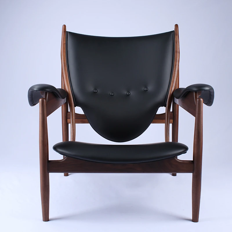 【 专属手工】酋长椅头层牛皮北美白蜡木设计师款丹麦休闲椅