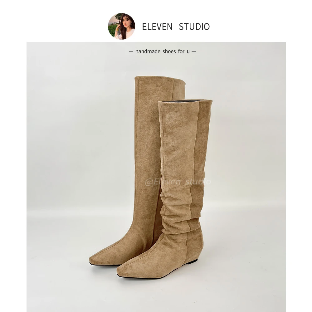 【王11】两个版本~法式简约复古堆堆靴百搭通勤女靴 3.5CM/惊喜