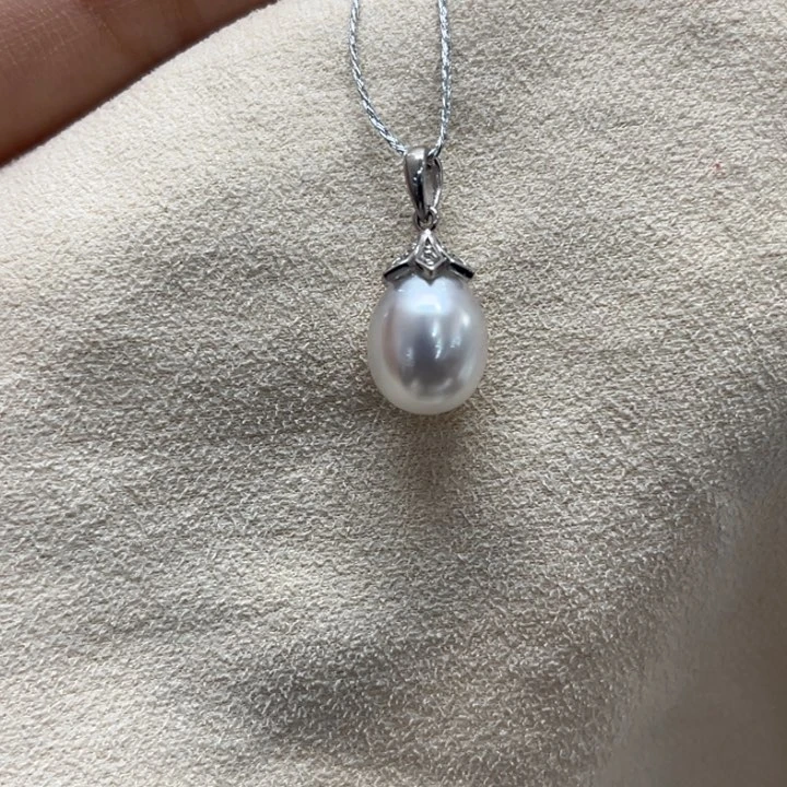吊坠(赠链)银S925镶嵌海水珍珠8-9mm9号