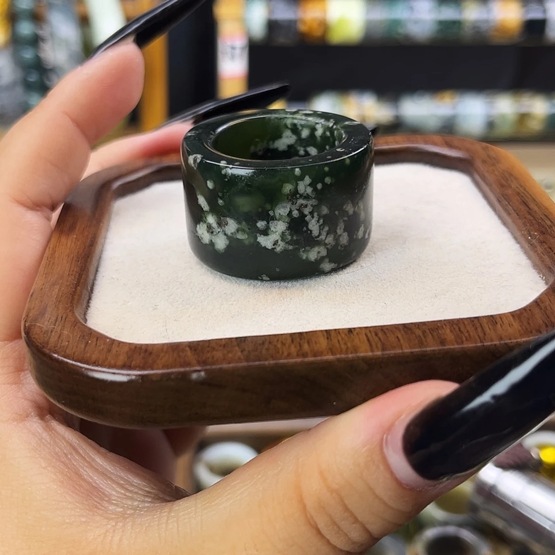 岫玉未镶嵌戒指22口