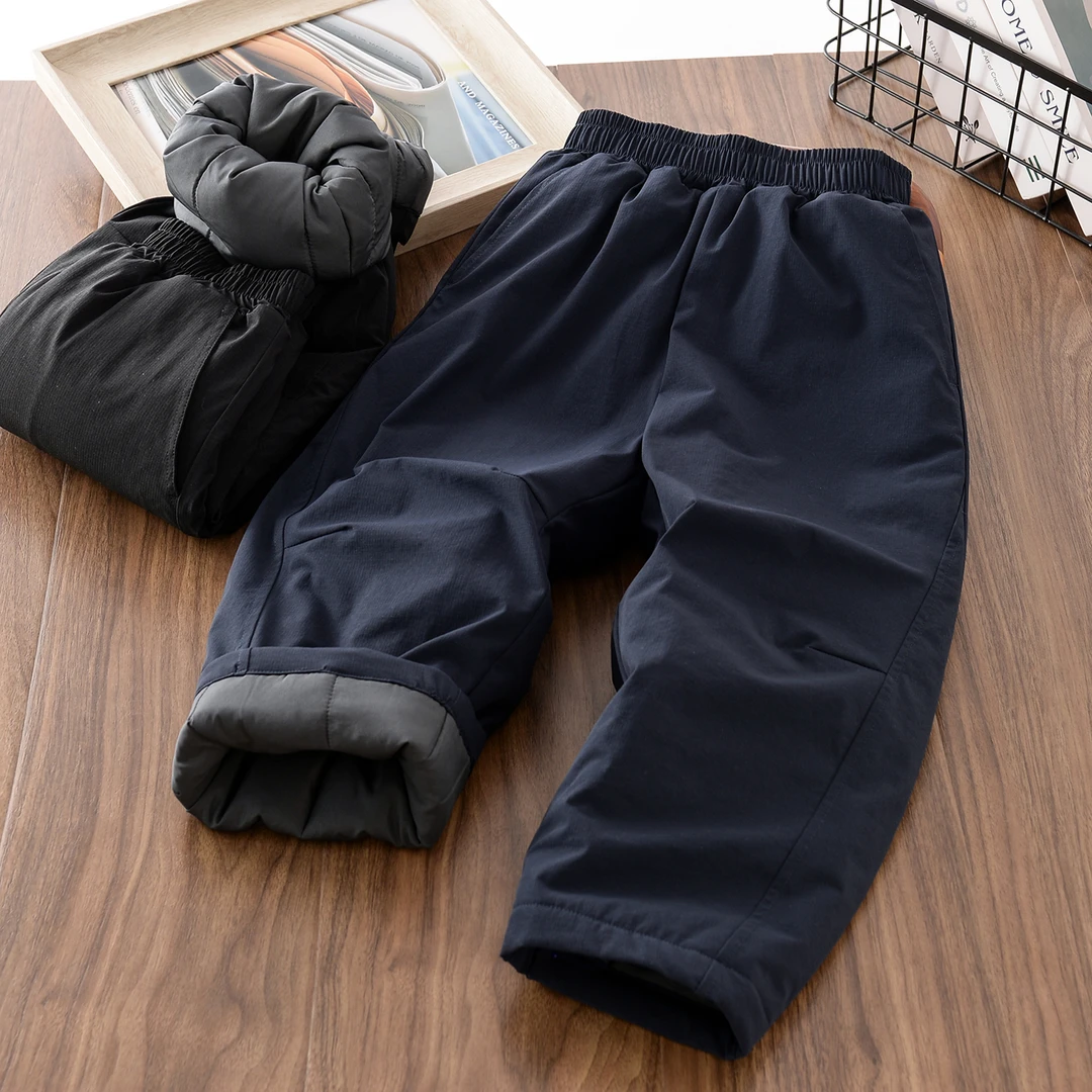 男童加厚裤子2025冬季新款中大童夹棉保暖长裤儿童装棉裤