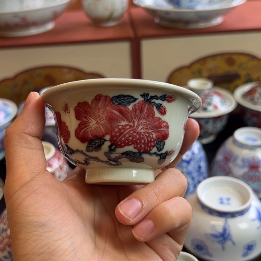 正绎堂釉里红杜鹃花中号