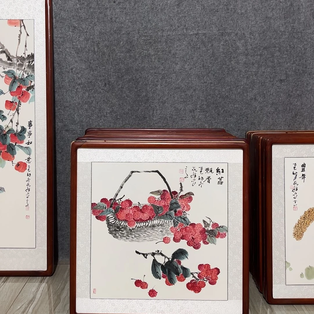 国画书画作品带框63×63
