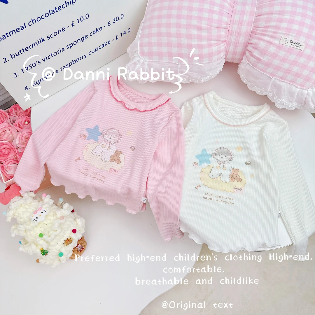 Dannirabbit【萌趣卡通】韩版卡通印花辣妹风打底衫【K-1063】