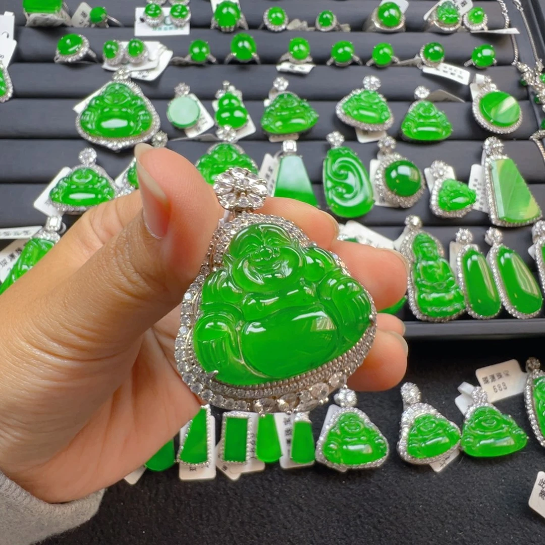 翡翠银S925镶嵌颈饰