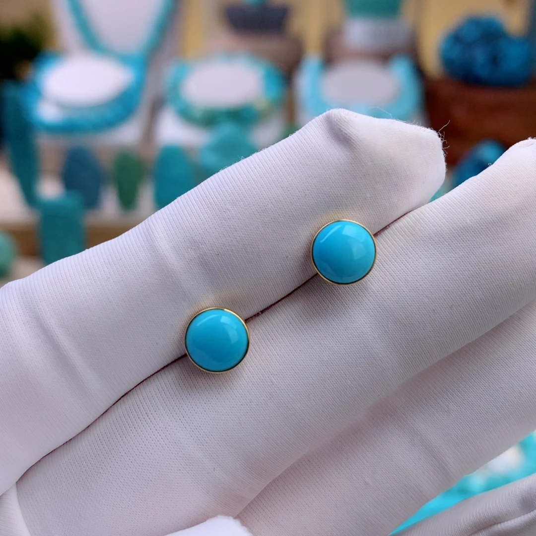 绿松石18K金镶嵌挂件