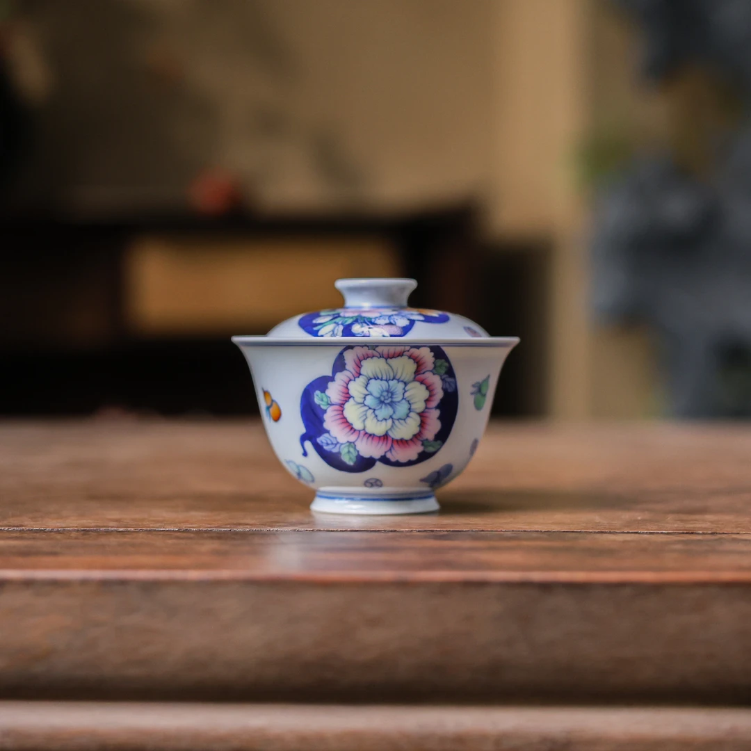 【叁山】 富贵满堂-卓君-盖碗-120ml（卓君S0245）