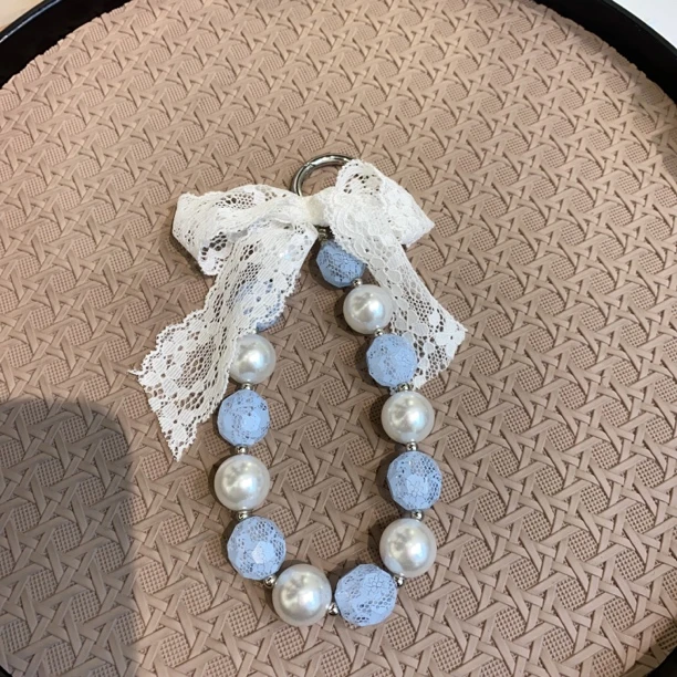 A388海蓝色蝴蝶结手机链