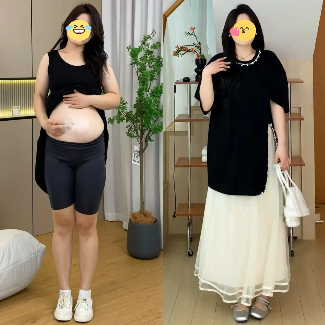 大码时尚套装短袖上衣+半裙两件套女胖mm巨显瘦遮肉夏装穿搭套装