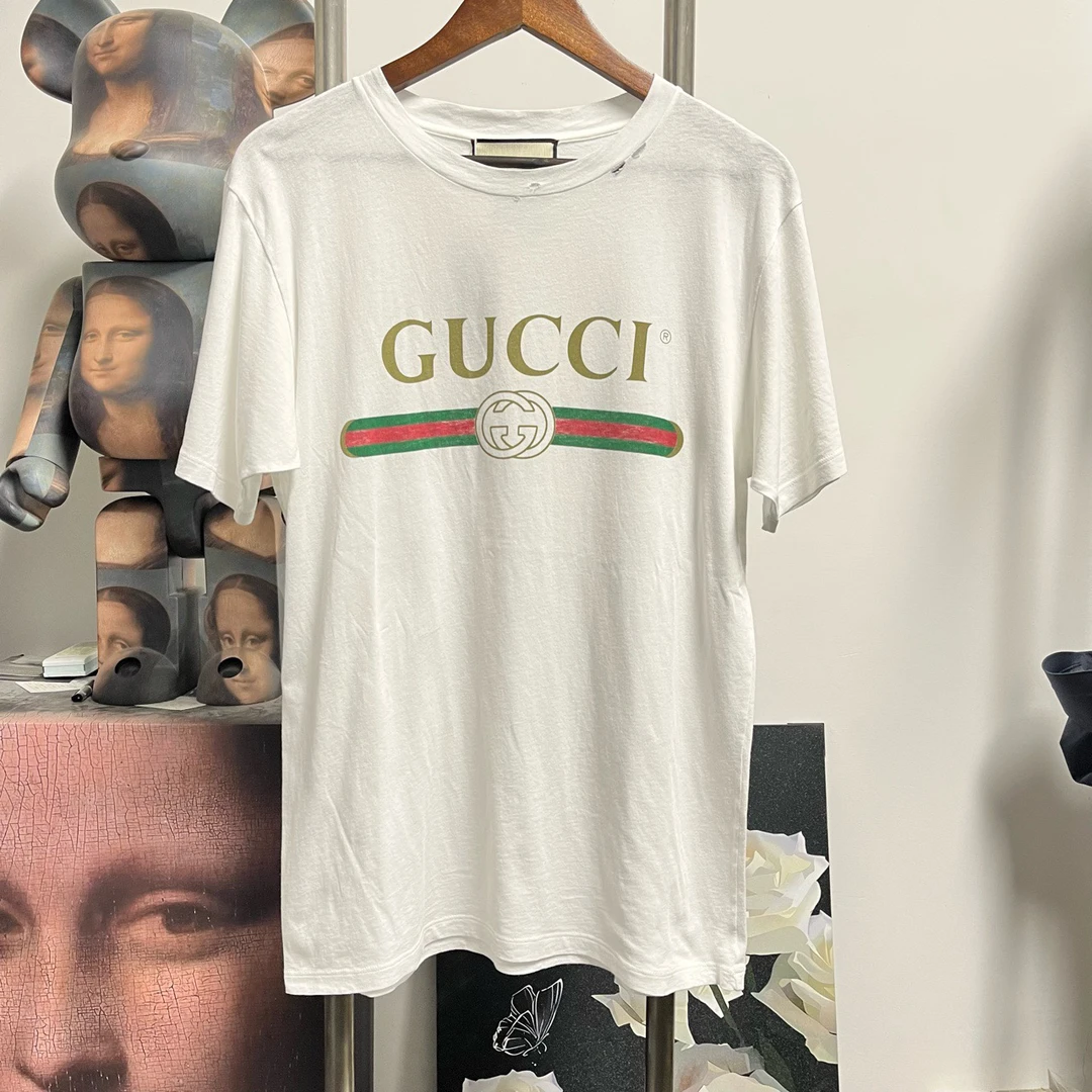 99新 GUCCI/古驰 腰带做旧短袖N1205尺码XXS衣长69胸围48