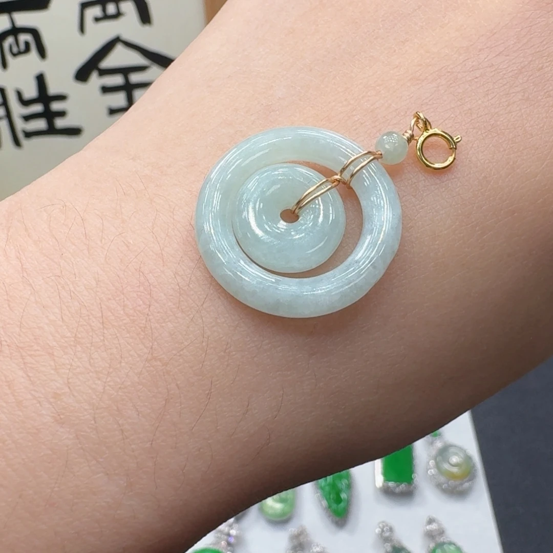 吊坠(不含链)银S925镶嵌翡翠福利款