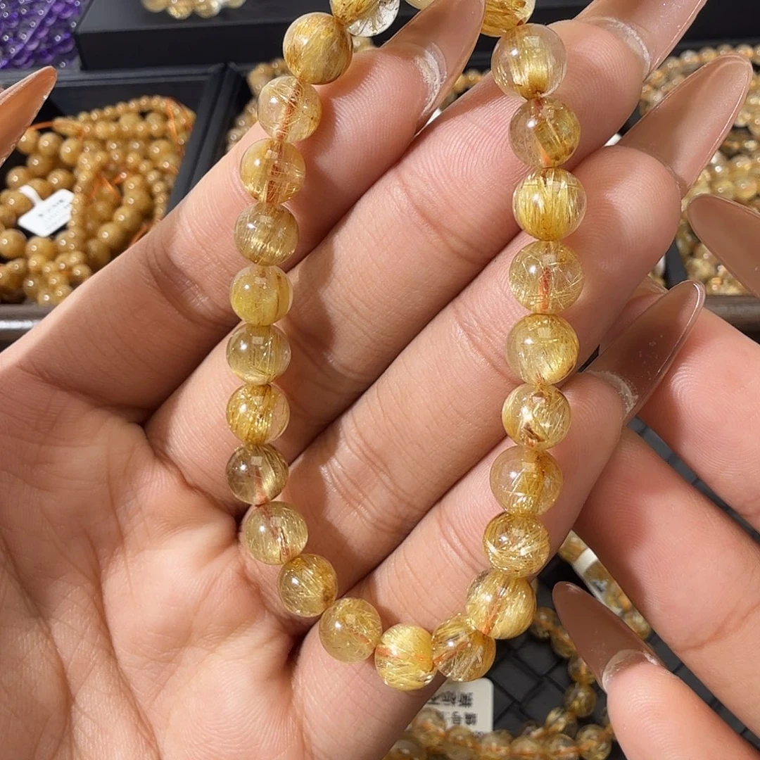 未镶嵌发晶手链天然金发晶