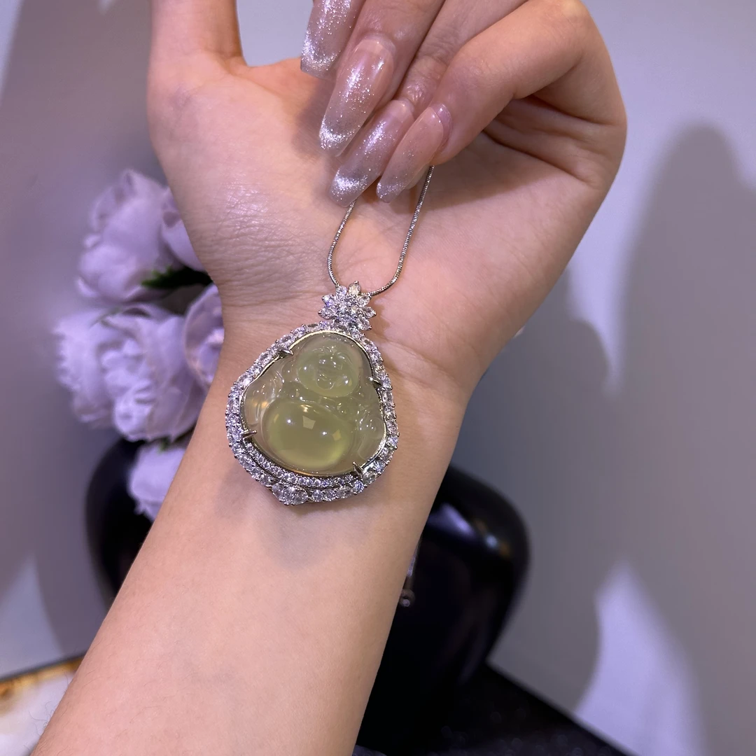 高冰玉髓青提绿佛公091