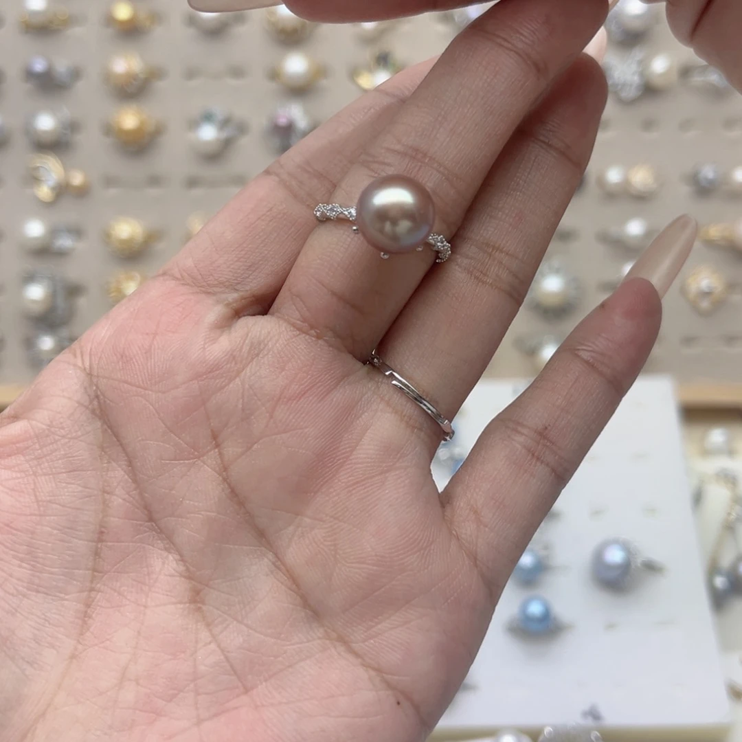 *****合金戒指淡水珍珠
