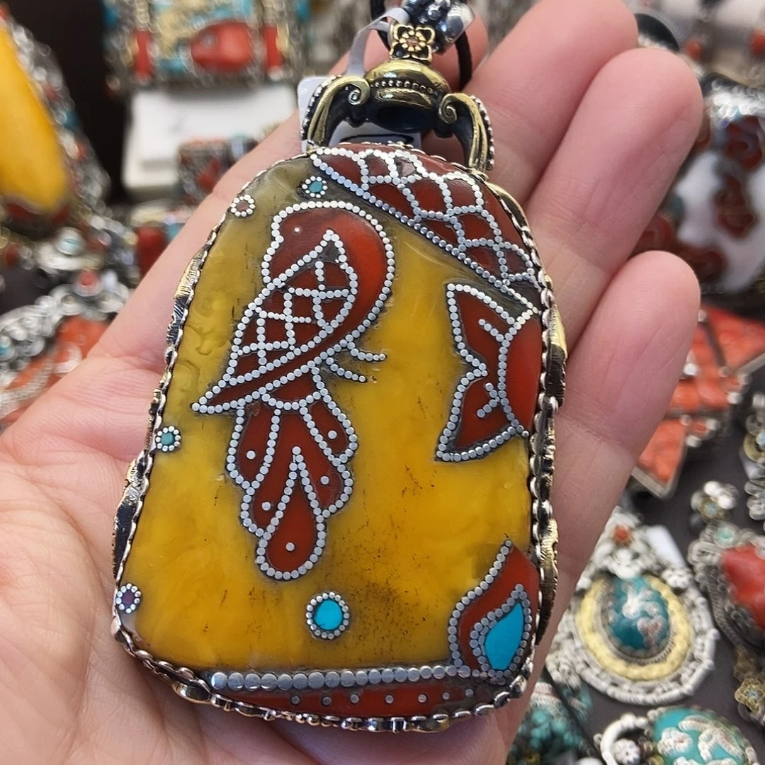 蜜蜡银S925镶嵌颈饰