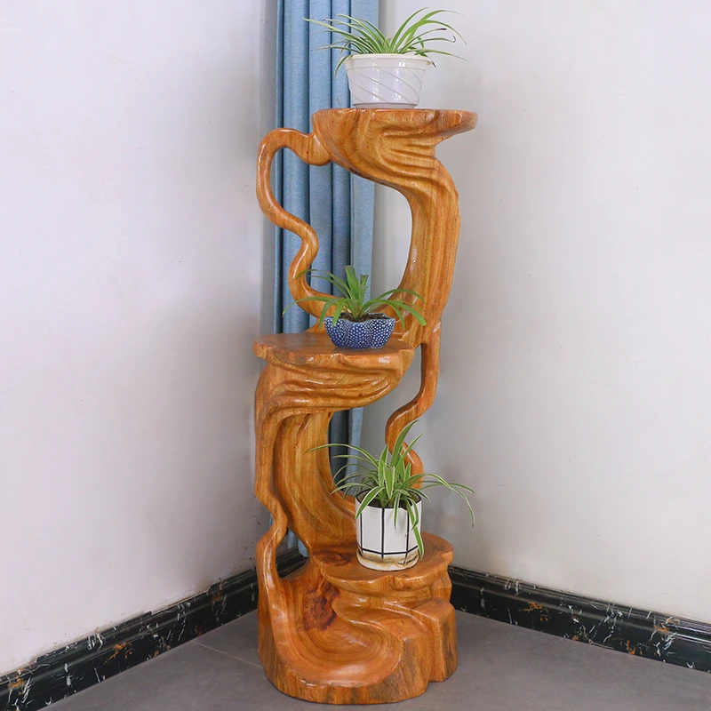 根雕花架树根摆件树型摆花架树桩香樟木实木天然木雕客厅MH10478