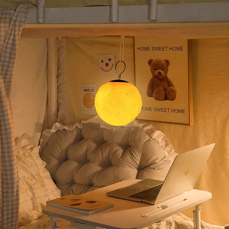 月球夜灯宿舍床头悬挂床帘充电款学生上铺床上吊灯中秋礼物氛围灯