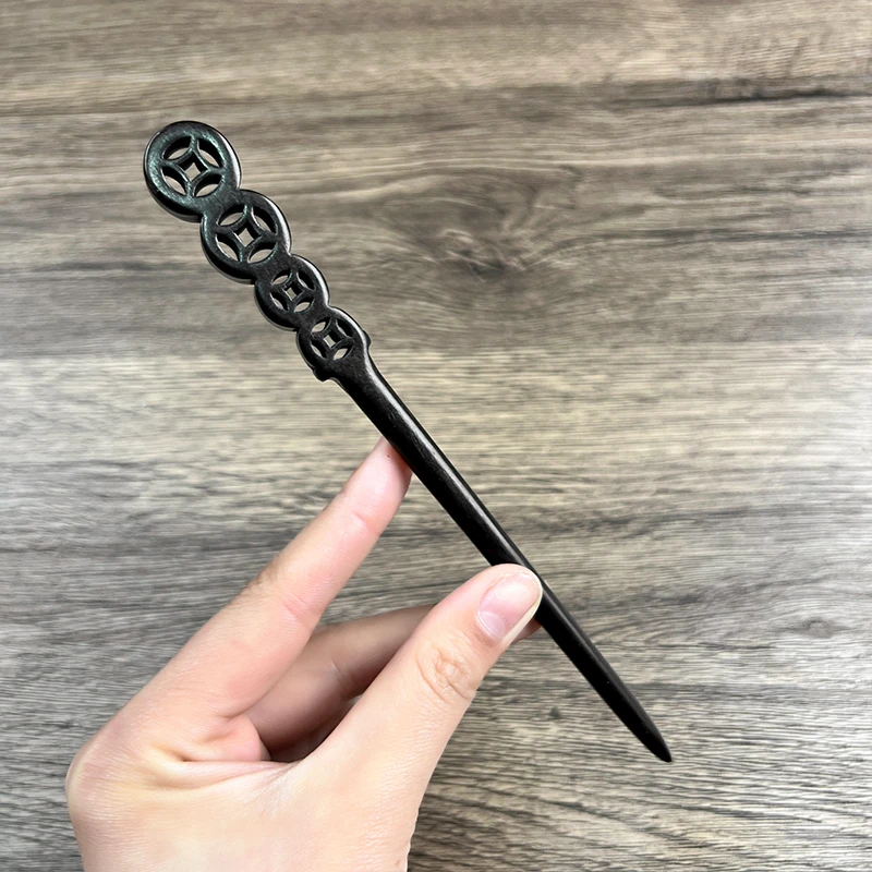 钱串子丨黑檀木发簪古风木质簪子简约现代日常盘发古代汉服发钗