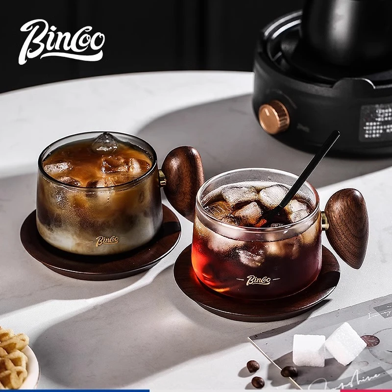 Bincoo日式咖啡杯碟套装精致下午茶杯水杯高颜值咖啡玻璃杯子