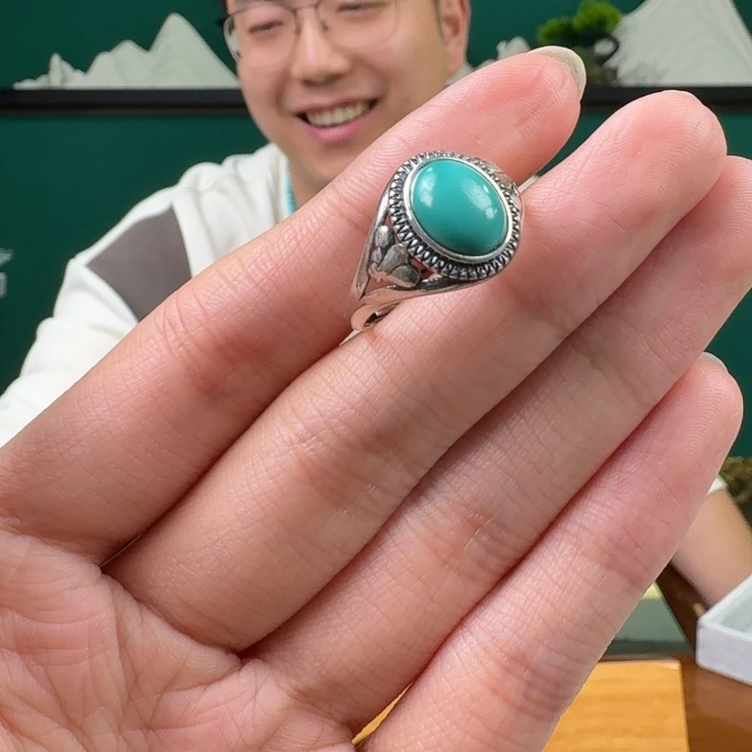 绿松石银S925镶嵌珠宝奇石39
