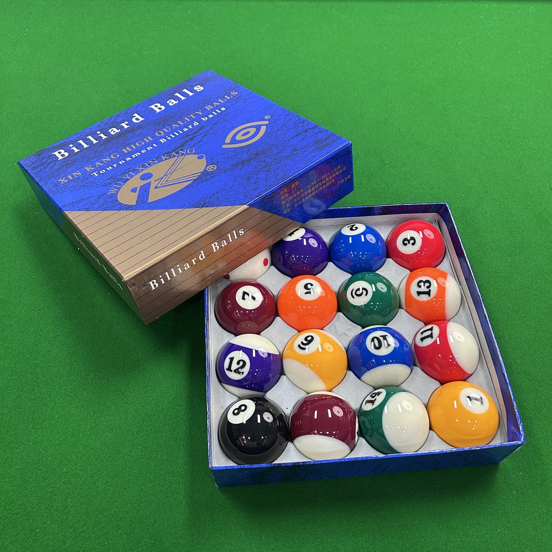 正品新康3A台球线下球房专用标准中式黑八比赛专用水晶球子高品质