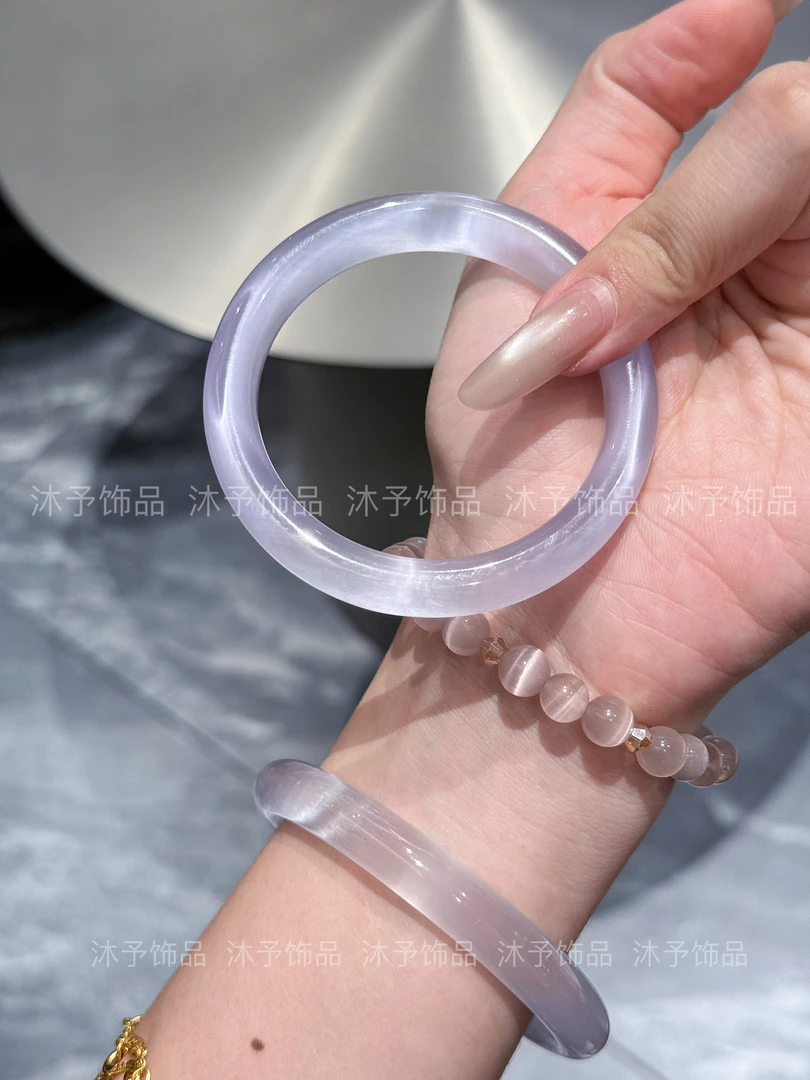 非金属仿水晶手镯 「九紫离火」紫罗兰猫眼石手镯冰透贵气礼盒包装