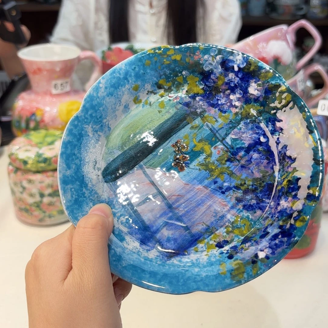 瓷片景德镇手绘高温釉下彩陶瓷茶具