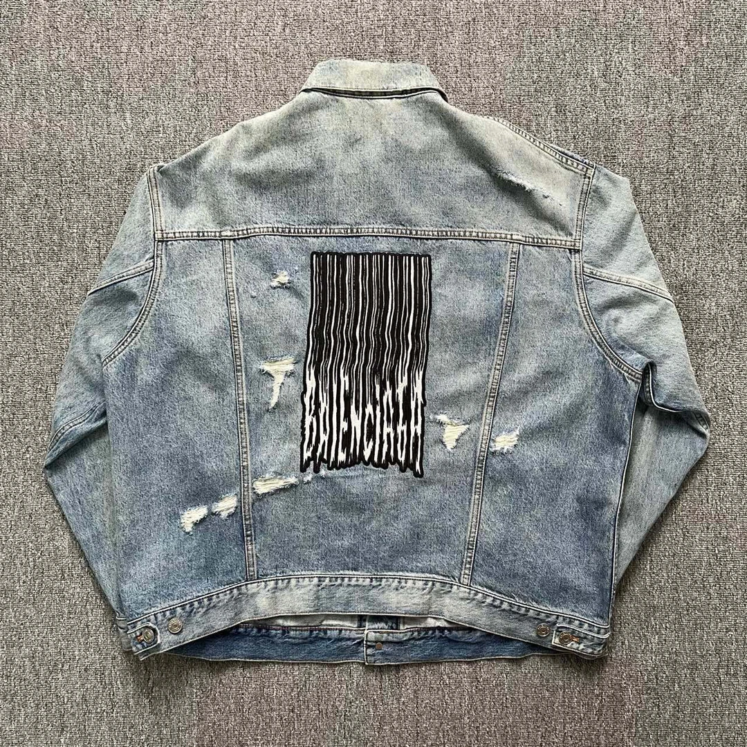 99新 Balenciaga/巴黎世家 流苏破坏牛仔外套/OS M码/存放/11997